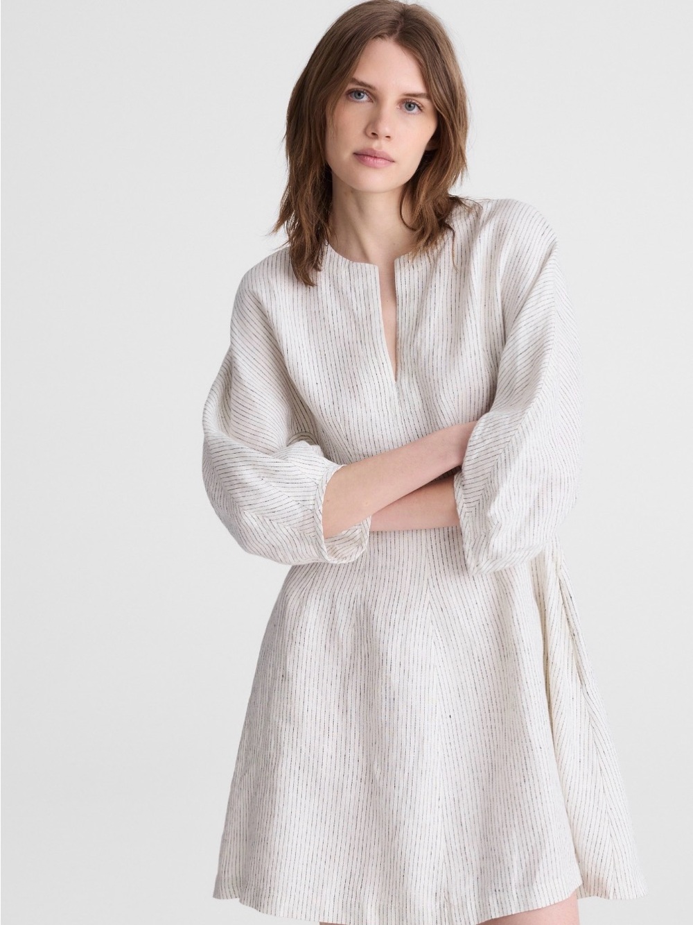 Madewell White Mini Dress with Balloon Sleeves